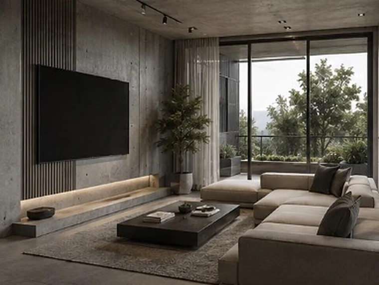 Living room opening to a balcony