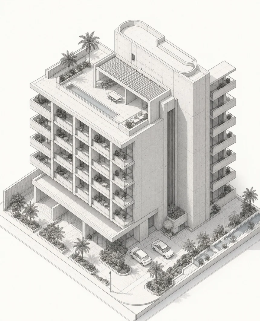 Line study of the same view