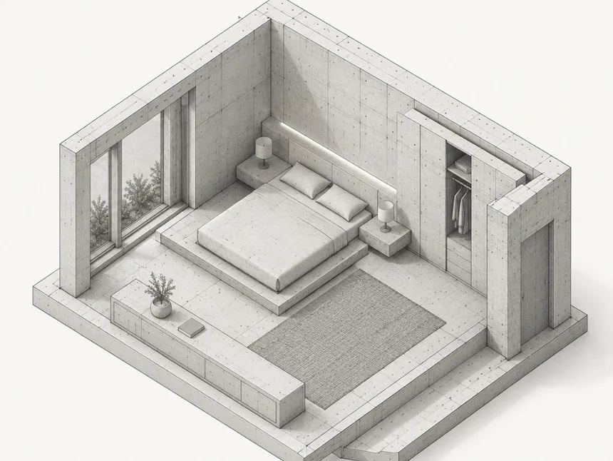 Line study of the bedroom