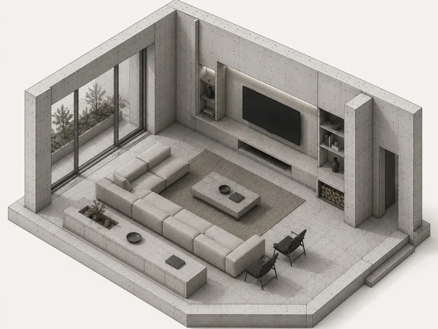 Line study of the lounge